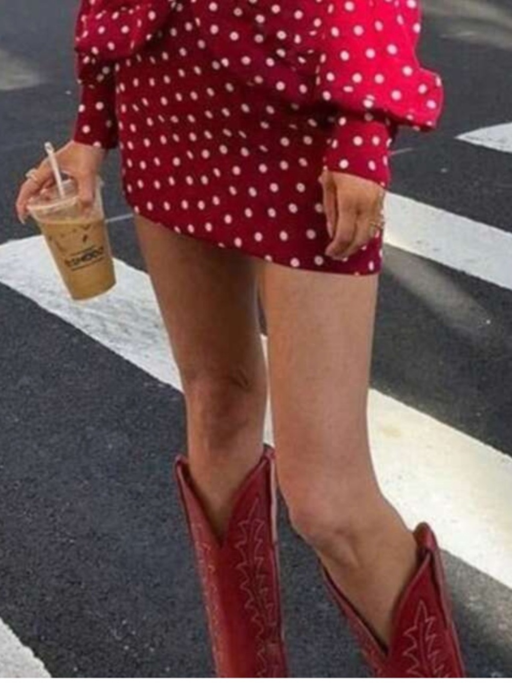 Red polka dot skirt